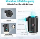 Portable Air Pump For Inflatables  Mini Air Mattress Pump With Camping Light 