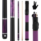 Canadian Maple Pool Cue Stick Set  58 Inch 18oz 19oz 12 5mm Purple With Case