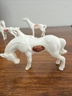Vintage Set Of 4 Small White Horses  Attributed To Shiken Bone China Horses