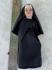 Nun Doll Figure In Black Habit And Veil  Approx 8    Tall Christianity Decor