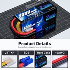 2xzeee 6s Lipo Battery 5000mah 22 2v 120c Ec5 For Rc Car Airplane Heli Drone Jet