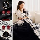Heated Electric Blanket King Size - 100 x90  Flannel 100x90  Black