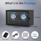 Double Watch Winder Box For Automatic Watches Rotator With Quiet Motor Blue Led