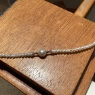 Vintage Genuine Seed Pearl Necklace 14k Gold 585 Clasp Center Pearl Choker 16 