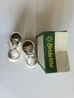Vintage Hard Bottom Baby Shoes Stride Rite White Leather High Tops Lace Up 4d
