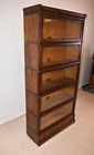 5 Section Oak Barrister Bookcase By Globe-wernicke