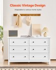 White Finish 6 Drawer Dresser With Long-lasting Wood Design Simple Style