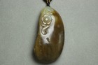 Chinese Natural Hetian Sugarjade Hand-carved Magpie Plum Blossom Pendant