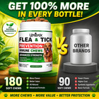 Flea Tick Prevention For Dogs Soft Chews 180 Ct Immune Support All Natural
