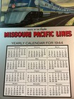 1944 Fantasy Item Missouri Pacific Railroad Route Of The Eagles Metal Calendar 