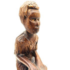 Vintage African Drummer Wood Sculpture Hand Carved Tribal Art Mahogany 11 