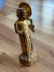 Antique Burmese Carved Wood Gilded Gold  Buddhist Wondering Monk Si Wa Di  6 75 
