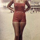    black Woman Miami Beach Wearing Red Bathing Suit 1959    Sammy Davis Jr  Photo