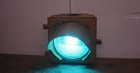 Vintage Eagle Aluminum Single 8  Green Glass Traffic Light Section W visor-works