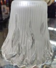 Art Deco Style Frosted And Clear Pressed Glass Lamp Shade Vintage Mcm 5x5 
