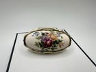 Vtg Adjustable Ring   Lipstick Holder W  Mirror Floral Design Unsigned Htf Read