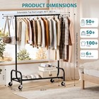 Heavy Duty Metal Garment Rack On Wheels
