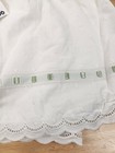 Pottery Barn Kids White Twin Bed Skirt 13  Drop Cotton Swiss Dot Ribbon Nos Sage