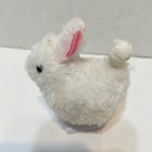 Vintage Wind Up White Easter Bunny Rabbit Hopping Walking Toy Furry 3 5  Works