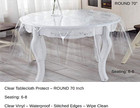 Crystal Clear Plastic Table Protector  Tablecloth Waterproof  Vinyl Table Cover