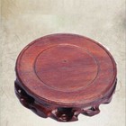 Chinese Old Hardwood Display Antique Stand Wood Art Collecting Round Base