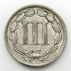1889 Three Cent Nickel 3cn Au About Uncirculated Better Date Low Mintage Us Type