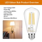12 Pack Vintage Edison Led Light Bulbs Dimmable 60w Equivalent E26 St58