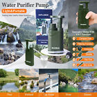 Hand Pump Water Filter Portable Water Filtration Purifier Survival 2xwater Pouch
