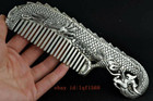 Chinese Handmade Tibet - Silver   White Copper Carving Dragon Comb