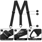 Men s Black Adjustable Suspenders Heavy Duty Elastic Braces Clip On Trouser 