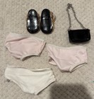 Authentic American Girl 18  Doll 3 Underwear Gold Glitter Shoes Purse Lot