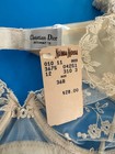 Christian Dior Intimates Vtg  Sheer Lacy Bra 36b  Panty S  Garter Belt M-nudenwt