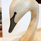 Solid Wood White Swan Hand Carved Unknown Maker Large 19 X 12 X 9