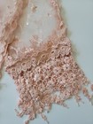 Antique Embroidered Net Lace Pink Scarf Sash 62    L Romantic Coquette 