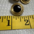 20 Vintage Gold Tone Metal Shank Buttons Black Halo Sunburst Dome Center 80s 90s