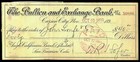 1893 Carson City Nevada Bullion   Exchange Bank Cashed Check
