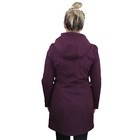 Excellent Parka Fleece Lined Long Trench Hoody Coat Jacket Womens Small Purple