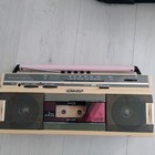 Vintage Nostalgic 1980s Sharp Qt-248 Radio Box Cassette Player Am fm Pink Peach 