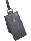 Marc Jacobs Authentic Dark Shadow Grey Calfskin Silver Metal Designer Travel Tag
