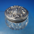 Irian By Wallace Sterling Silver Glass Powder Jar  3000 1 3 4  X 2 3 8    6222 