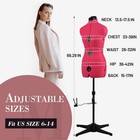 Mnoxbcco Pink Adjustable Dress Form Mannequin For Sewing Size 6-14 