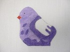 Handpainted Needlepoint Canvas Purple Bird