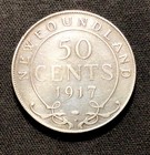1917 C Newfoundland Silver  50 Cents  Enn Coins
