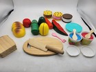 Melissa   Doug Cutting Fruit Vegetables Yogurt Cookies Wooden Play Food Set Lot