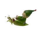 Vintage Josef Originals Pixie Green Elf Christmas Figurine Riding Grasshopper