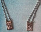 Nuns Sterling Silver Sacred Heart Jesus Virgin Mary   St  Francis Scapular