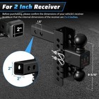 Trailer Hitch Fits 2 Inch Receiver  8 Inch Adjustable Drop Hitch  18500 Lbs