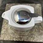Vtg Bee House Squared Teapot Made In Japan White Glazed With Infuser strainer