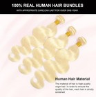 613 Blonde Body Wave Bundles Human Hair With Closure  18 20 22 16   16a Grade   