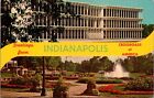 Greetings Indianapolis In Banner Dual  Butler Lib Garfield Park Gardens Postcard